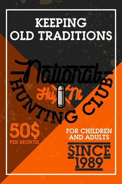 Bannière de club de chasse vintage couleur — Image vectorielle