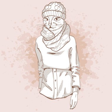 Zarif kedi vektör çizimi