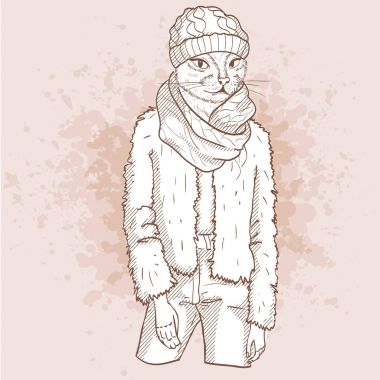 Zarif kedi vektör çizimi