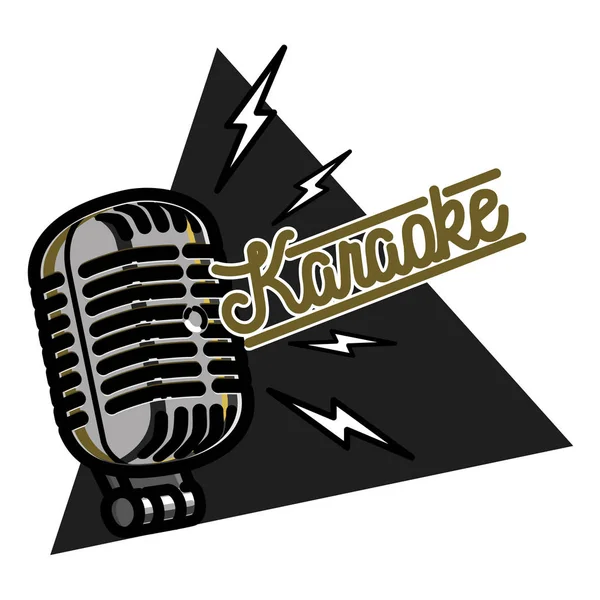 Color vintage karaoke emblem — Stock Vector