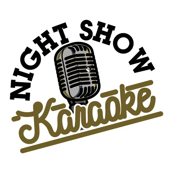 Farbe Vintage Karaoke Emblem — Stockvektor