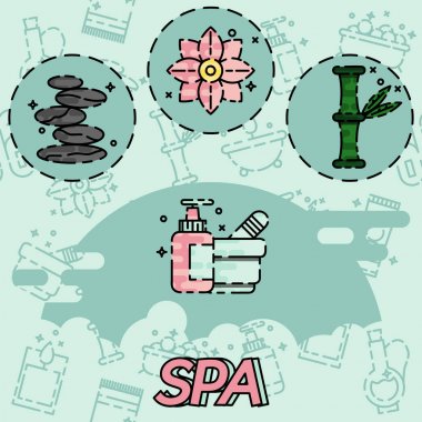 Spa düz kavramı simgeler