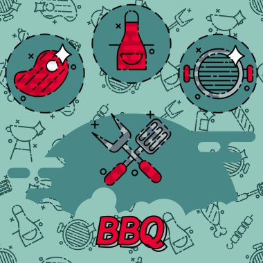 Mangal ve ızgara Icon set