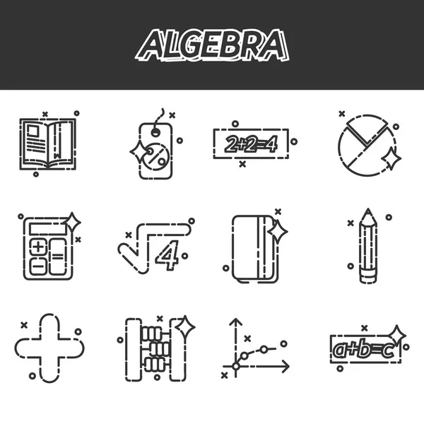 Conjunto de iconos de álgebra — Archivo Imágenes Vectoriales