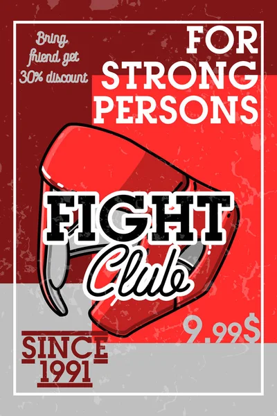 Kleur vintage fight club banner — Stockvector