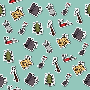 Erkek izci kavramı simgeler desen