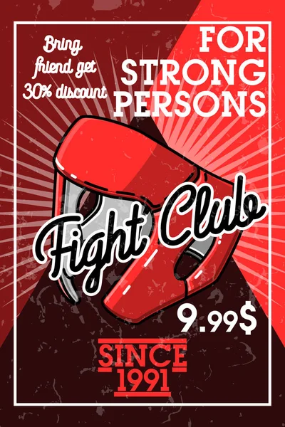 Kleur vintage fight club banner — Stockvector