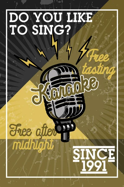 Kleur vintage karaoke banner — Stockvector