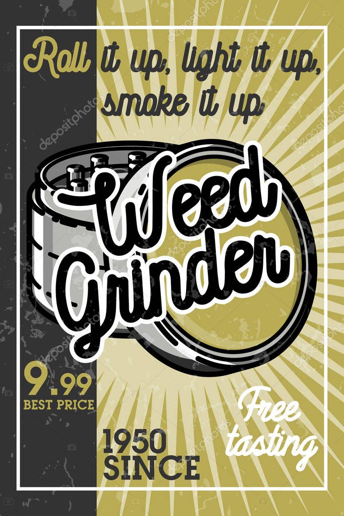 Color vintage medical marijuana banner. Vector illustration, EPS 10