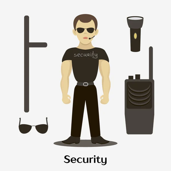 Homme de sécurité debout — Image vectorielle