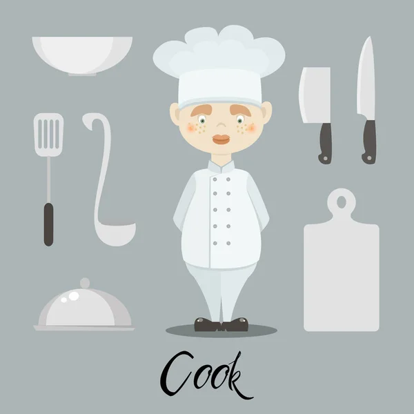 Skvělá srandovní kuchař kuchař v čepici — Stockový vektor