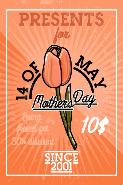 Color vintage mothers day banner
