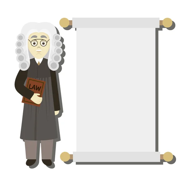 Juge juridique dessiné à la main — Image vectorielle