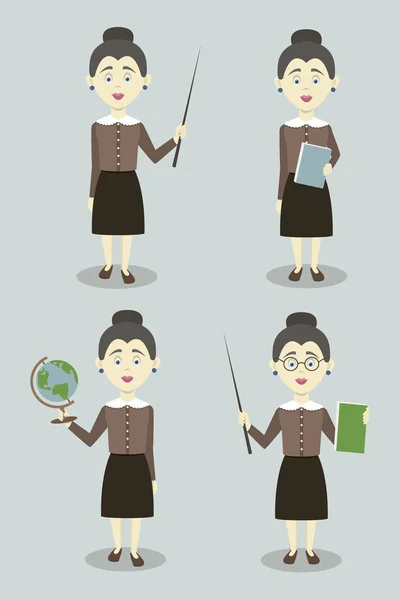 Набір жіночих професійних вчителів — стоковий вектор