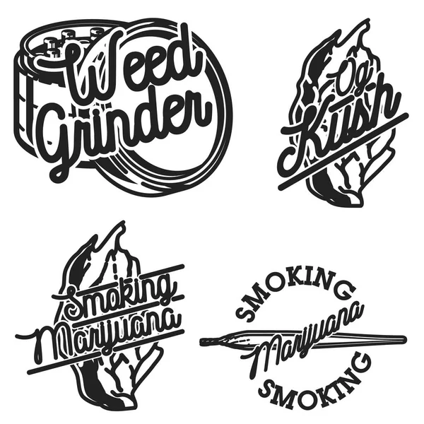 Emblèmes de marijuana vintage — Image vectorielle