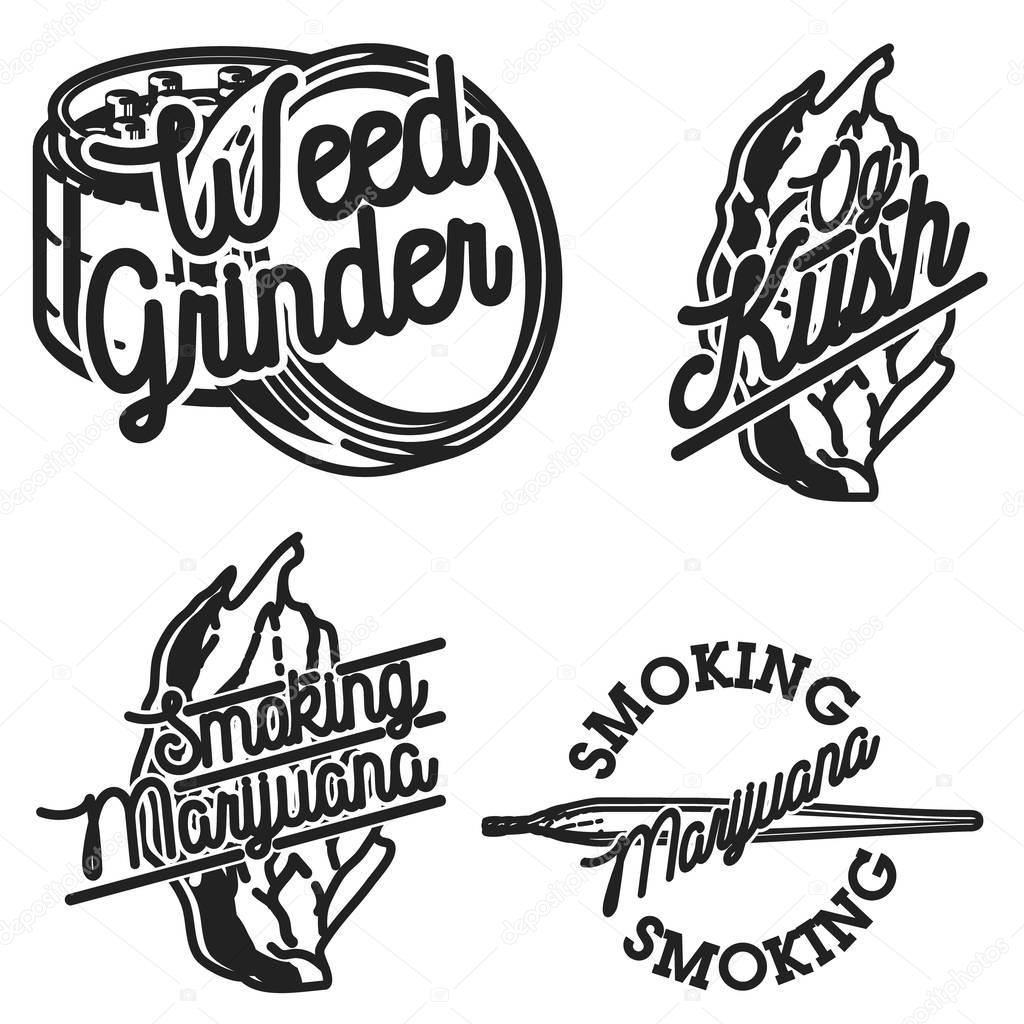 Set of medical marijuana logos. Cannabis badges, labels and logos for your shop design