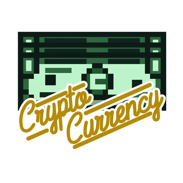 Cor Criptomoeda vintage emblema —  Vetores de Stock