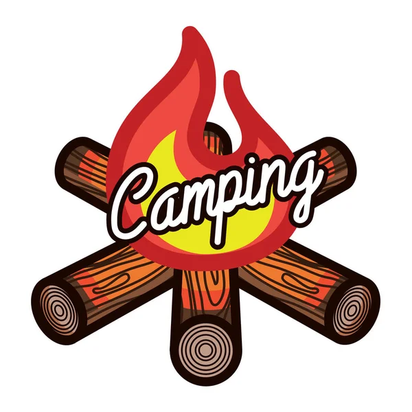 Color vintage verano campamento emblema — Vector de stock