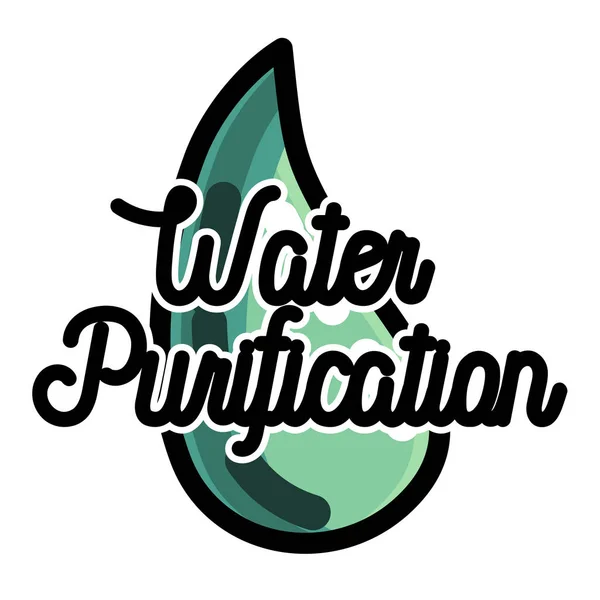 Color emblema de purificación de agua vintage — Vector de stock