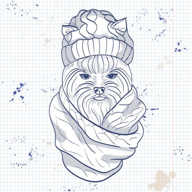 Zarif köpek vektör Renk eskiz