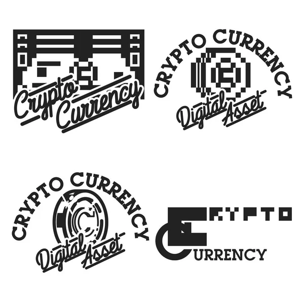 Emblemas criptomoeda vintage —  Vetores de Stock