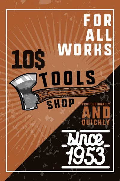 Farbe vintage tools shop banner — Stockvektor