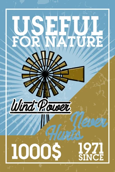 Color vintage wind power banner — Stock Vector