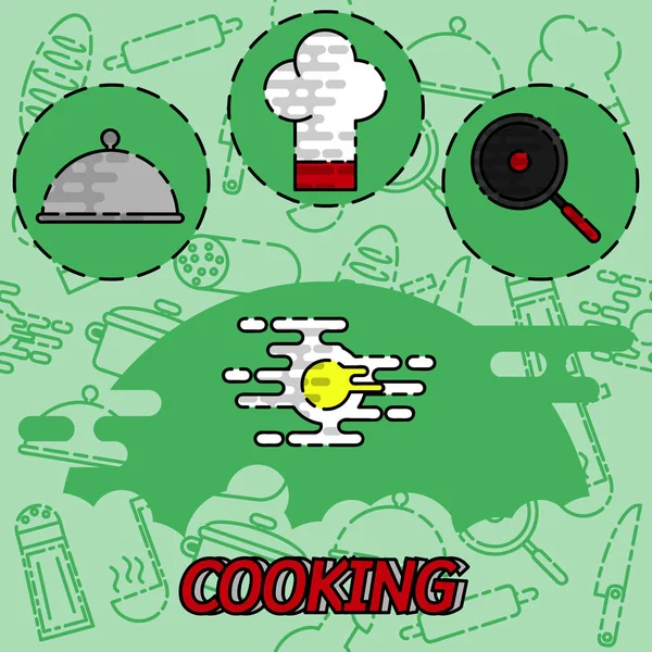 Концепция приготовления плоских блюд — стоковый вектор