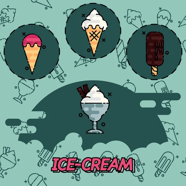 Концептуальные иконки мороженого — стоковый вектор