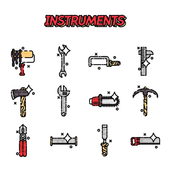 Instrumenten platte icons set — Stockvector