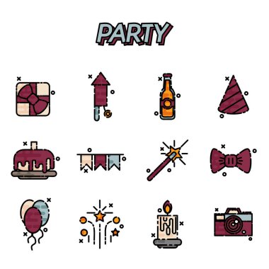 parti düz simgeler kümesi