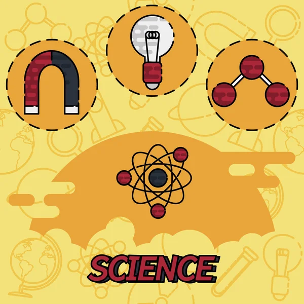Icônes concept plat science — Image vectorielle