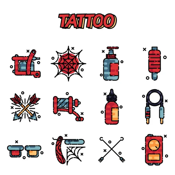 Tattoo icons set — Stockvector