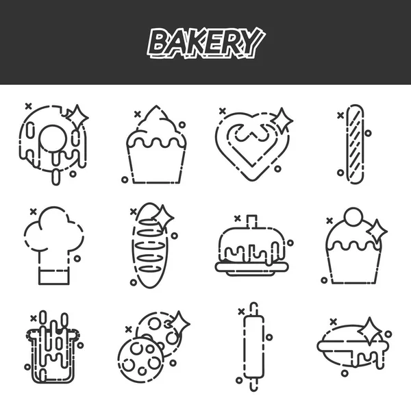 Conjunto de ícones de padaria — Vetor de Stock