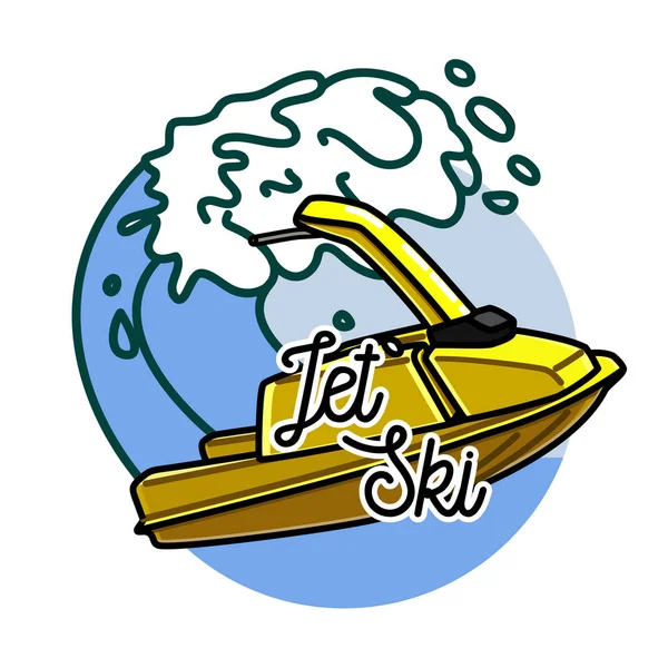 Cor emblema de esqui de jato vintage — Vetor de Stock