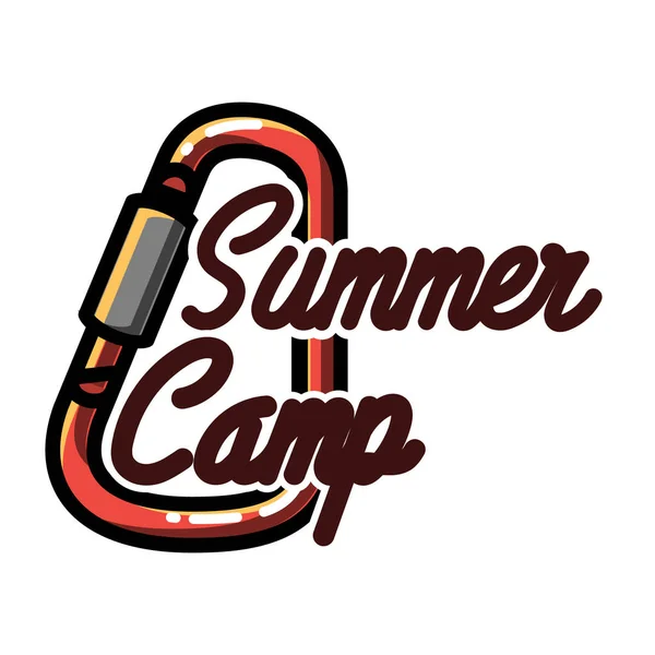 Color vintage verano campamento emblema — Vector de stock