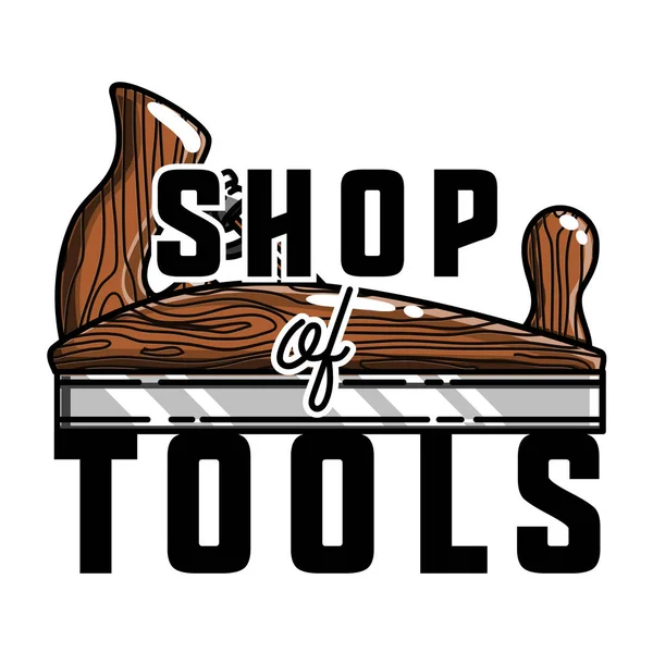 Kolor narzędzia vintage sklep godło — Wektor stockowy