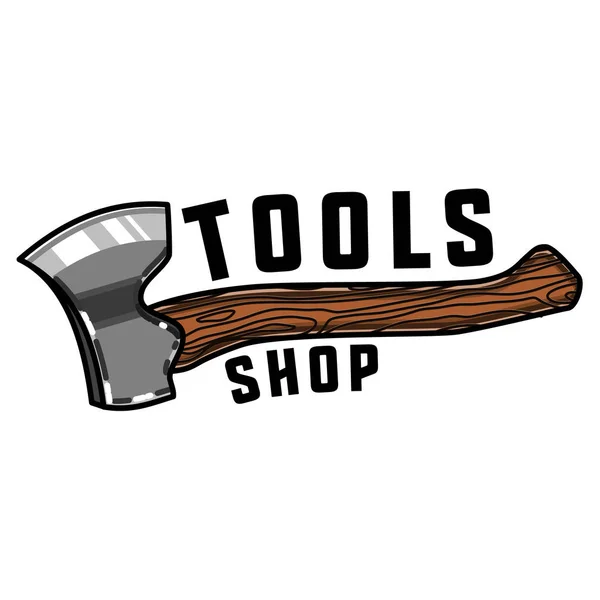 Couleur vintage outils magasin emblème — Image vectorielle