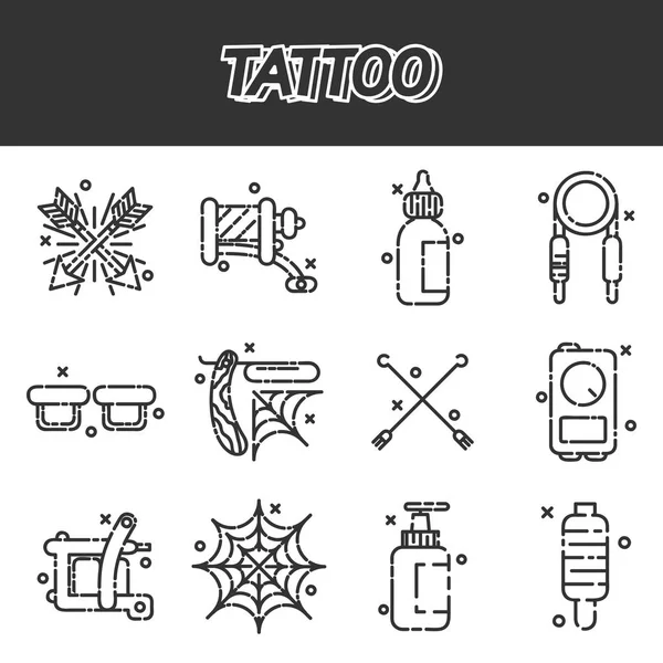 Conjunto de iconos de tatuaje — Vector de stock
