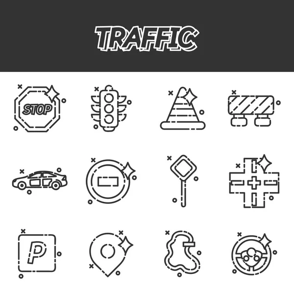 Traffic icons pattern — Stock Vector