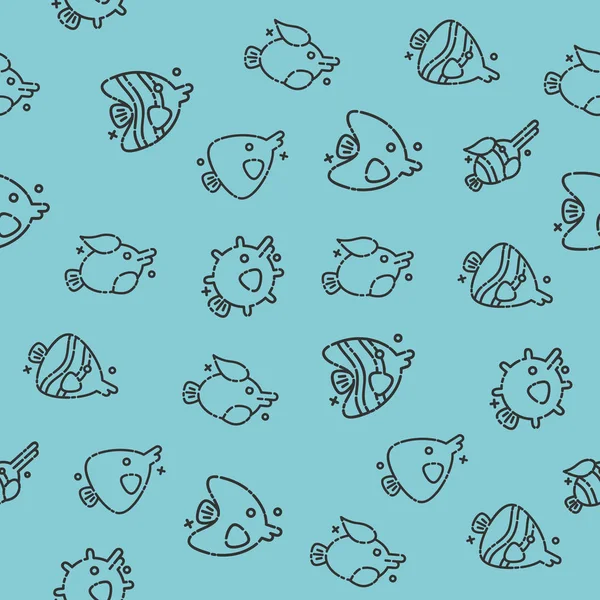 Padrão de ícones conceito de peixe — Vetor de Stock