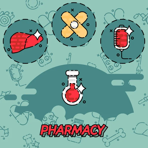 Фармацевтические иконки — стоковый вектор