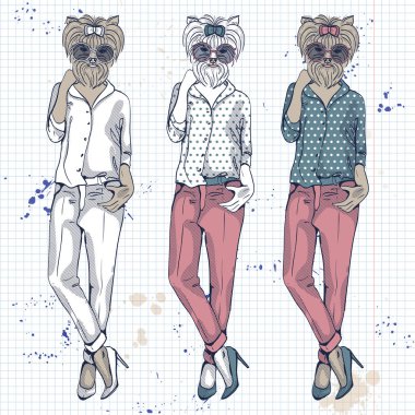 Dog Head'a ile 3 modelinin vektör ayarla