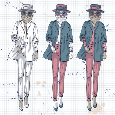 Dog Head'a ile 3 modelinin vektör ayarla