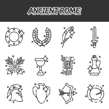 Antik Roma karikatür Icons set