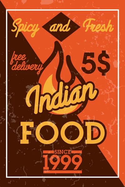 Farbe vintage indisch food banner — Stockvektor