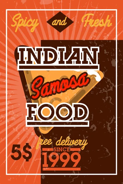 Farbe vintage indisch food banner — Stockvektor