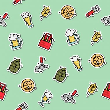 Desen renkli bira Icons set