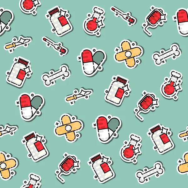 Modèle d'icônes concept de pharmacie colorée — Image vectorielle