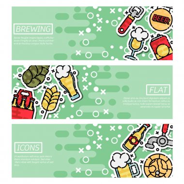 Bira hakkında yatay afiş kümesi